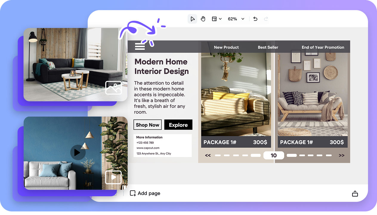 Access to high-quality stock images and videos